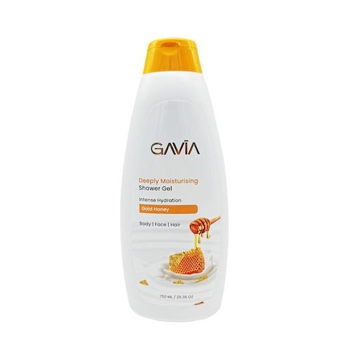 Gavia Deep Moisturising Intense Hydration Shower Gel Body, Face, Hair Gold Honey 750 ml
