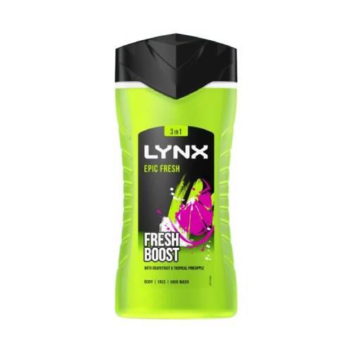 Lynx Fresh Boost Shower Gel Body/Face/Hair 225 ml