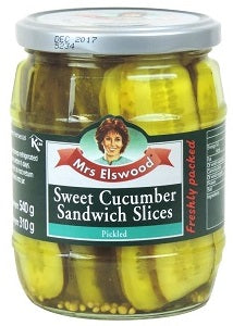 Mrs Elswood Sweet Cucumber Sandwich Slices Pickled 670 g