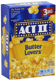 Act II Microwave Popcorn Butter Lovers 279 g x3 Supermart.ng
