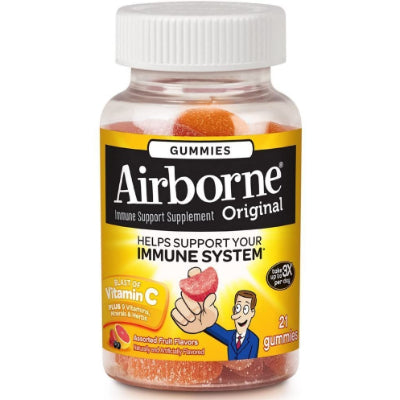 Airborne Original Assorted Fruit Flavours 21 Gummies Supermart.ng