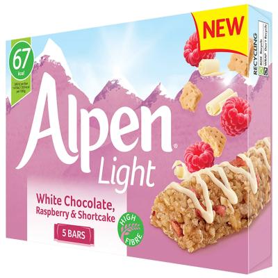 Alpen Light Cereal Bar White Chocolate, Raspberry & Shortcake 95 g x5 Supermart.ng