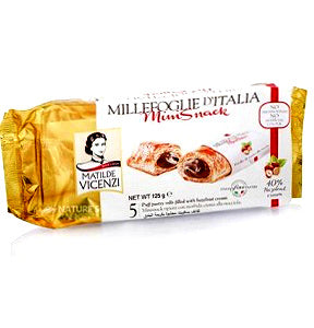 Matilde Vicenzi Puff Pastry Rolls With Hazelnut Cream 125 g