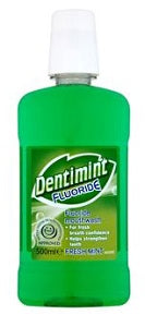 Dentimint Mouthwash Fluoride Fresh Mint 500 ml