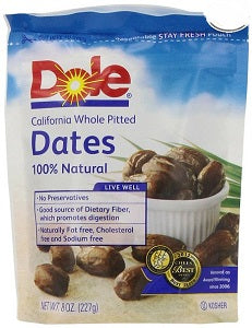 Dole California Whole Pitted Dates 227 g