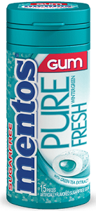 Mentos Chewing Gum Pure Fresh Wintergreen Sugar Free 30 g x15