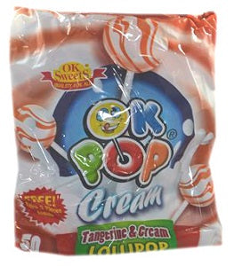 OK Pop Lollipop Cream Tangerine & Cream x50