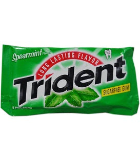 Trident Sugar Free Chewing Gum Spearmint 8 g x5
