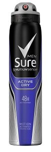 Sure Anti-Perspirant Deodorant Spray Men Active Dry 150 ml