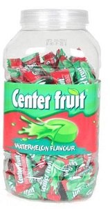Center Fruit Jelly Bubble Gum Jar Watermelon Flavour 280 g x80