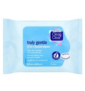 Clean & Clear Truly Gentle 3 in 1 Facial Wipes x25