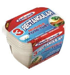 Seal-A-Pack Rectangular Food Tubs x3