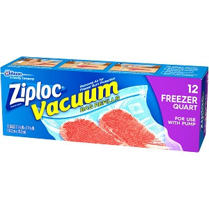 Ziploc Vaccum Freezer Quart Bag x12