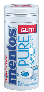 Mentos Chewing Gum Pure White Sweet Mint 30 g x15