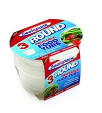 Seal-A-Pack Round Reusable Food Tub x3