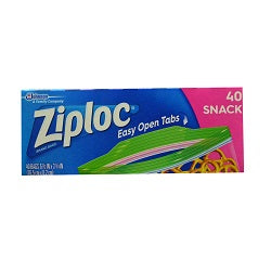 Ziploc Easy Open Tabs Snack Bags 16.5 x 8.2 cm x40