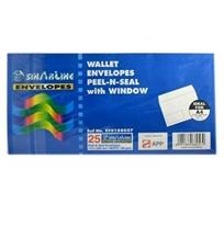Sinarline White Wallet Envelope With Window x50