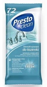 Presto Clean Bathroom Cleaning Wipes Power Fresh x72