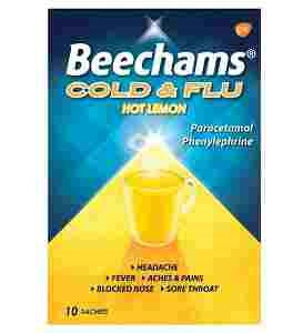 Beechams Cold & Flu Hot Lemon 10 Sachets