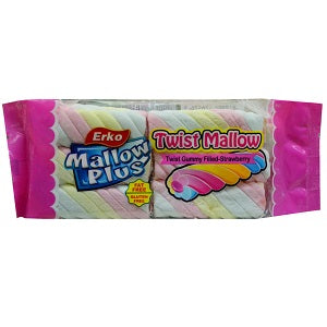 Erko Mallow Plus Twist Gummy Filled Strawberry 90 g