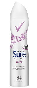 Sure Anti-Perspirant Deodorant Spray Invisible Pure 150 ml
