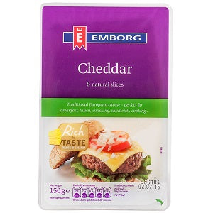 Emborg Cheddar 50 Percent Sliced 150 g