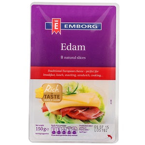 Emborg Edam 40 Percent Sliced 150 g