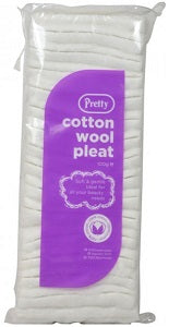 Pretty Cotton Wool Pleat - 80g Pure Cotton Wool Pack, Soft & Strong For Skincare
