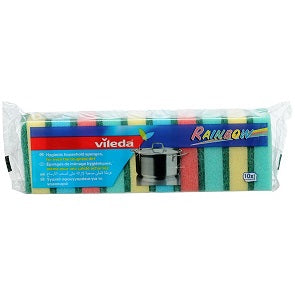 Vileda Rainbow Scouring Sponge x10