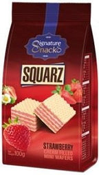 Signature Snacks Squarz Wafers Strawberry 100 g