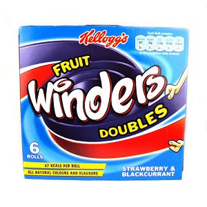Kellogg's Fruit Winders Double Strawberry & Blackcurrant 102 g 6 Rolls