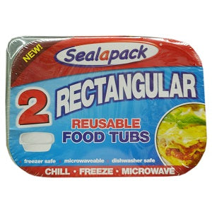 Seal-A-Pack Rectangular Reusable Food Tub x2