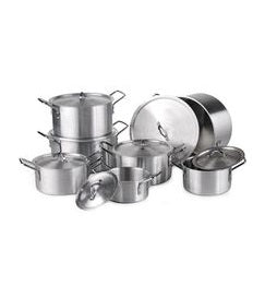 Master Chef Crown Star Aluminium Cooking Pots x8