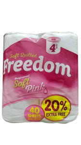 Freedom Bathroom Tissue Rosebud Pink 4 Rolls