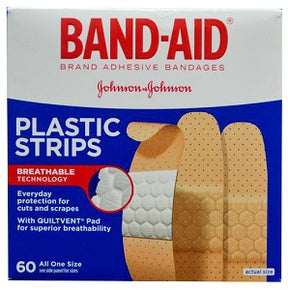 Johnson & Johnson Band-Aid Plastic Strips All One Size x60