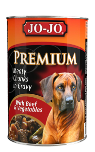 Jo Jo Dog Food Premium Meaty Chunks In Gravy With Beef & Vegetables 400 g x2