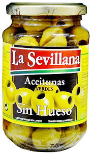 La Sevillana Pitted Green Olives Jar 350 g