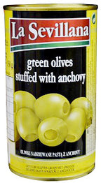 La Sevillana Green Olives Stuffed With Anchovy Tin 350 g