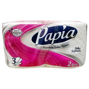 Papia Premium Toilet Tissue Silky Softness 3 Ply 2 Rolls x6