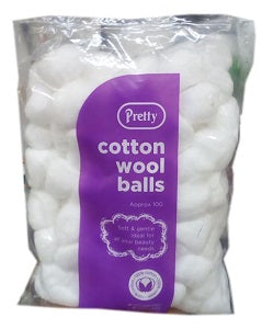Pretty Cotton Wool Ball White x100