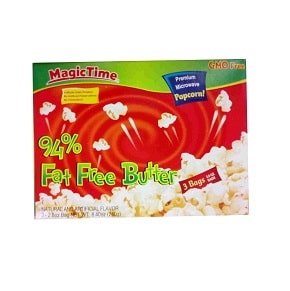 Magic Time Microwave Popcorn 94 Percent Fat Free Butter 243 g 3 Bags