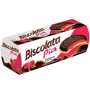 Biscolata Pia Cake With Raspberry Jelly & Bitter Chocolate 100 g x8