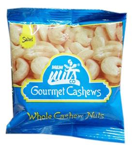 M & W Gourmet Whole Cashew Nuts Salted Sachet 50 g