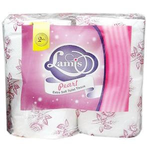 Lamis Toilet Tissue Pearl Extra Soft 2 Ply 4 Rolls x12