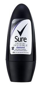 Sure Anti-Perspirant Deodorant Roll On Crystal Invisible Diamond 50 ml