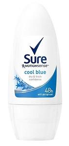 Sure Anti-Perspirant Deodorant Roll On Women Cool Blue 50 ml
