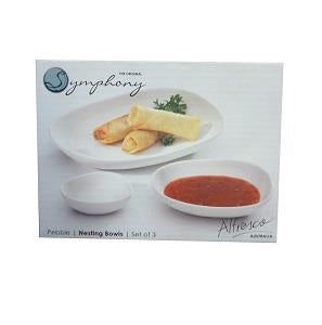 Symphony Alfresco Pebble Nesting Bowls 15.5 x 10.5 x 6 cm x3