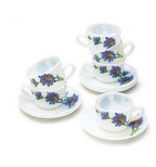 La Opala Diva Tender Hues Cup & Saucer Set x6