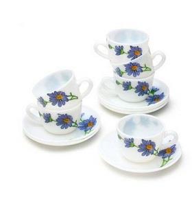 La Opala Diva Tender Hues Cup & Saucer Set x6