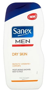 Sanex Men Shower Gel Body & Face Dry Skin 500 ml